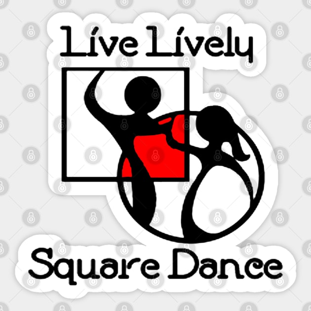 Live Lively Square Dance Red Sticker by DWHT71